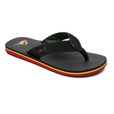 Quiksilver Molokai Abyss flip flops Black/Rasta Sandals | eBay