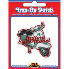 Scooter Italian Supermodel Iron-On Patch. Patches Retro MOD Vintage Memorabilia