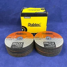 Set of 50: Robtec White Aluminum Oxide Steel Cut Off Wheels 4" X 1/32" X 3/8"