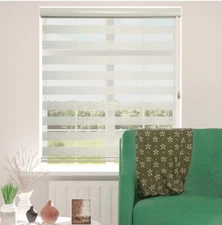Corded Zebra Shade Window Blinds 72(H) x 35(W) Cream USA