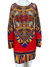 Sportsgirl Print Mini Dress Size XXS Retro Chic Gucci Vibes Boho Red Blue Yellow