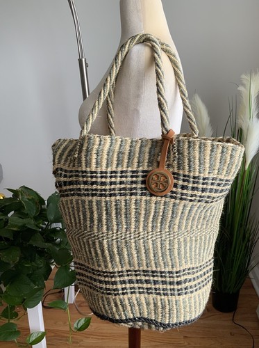 TORY BURCH FOUNDATION SISAL BEACH MARKET TOTE BAG FROM 2012 - Picture 7 of 12