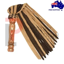 Suede and Nubuck Thick Leather Flogger 25 Tails Laminated Carved Wood Handle