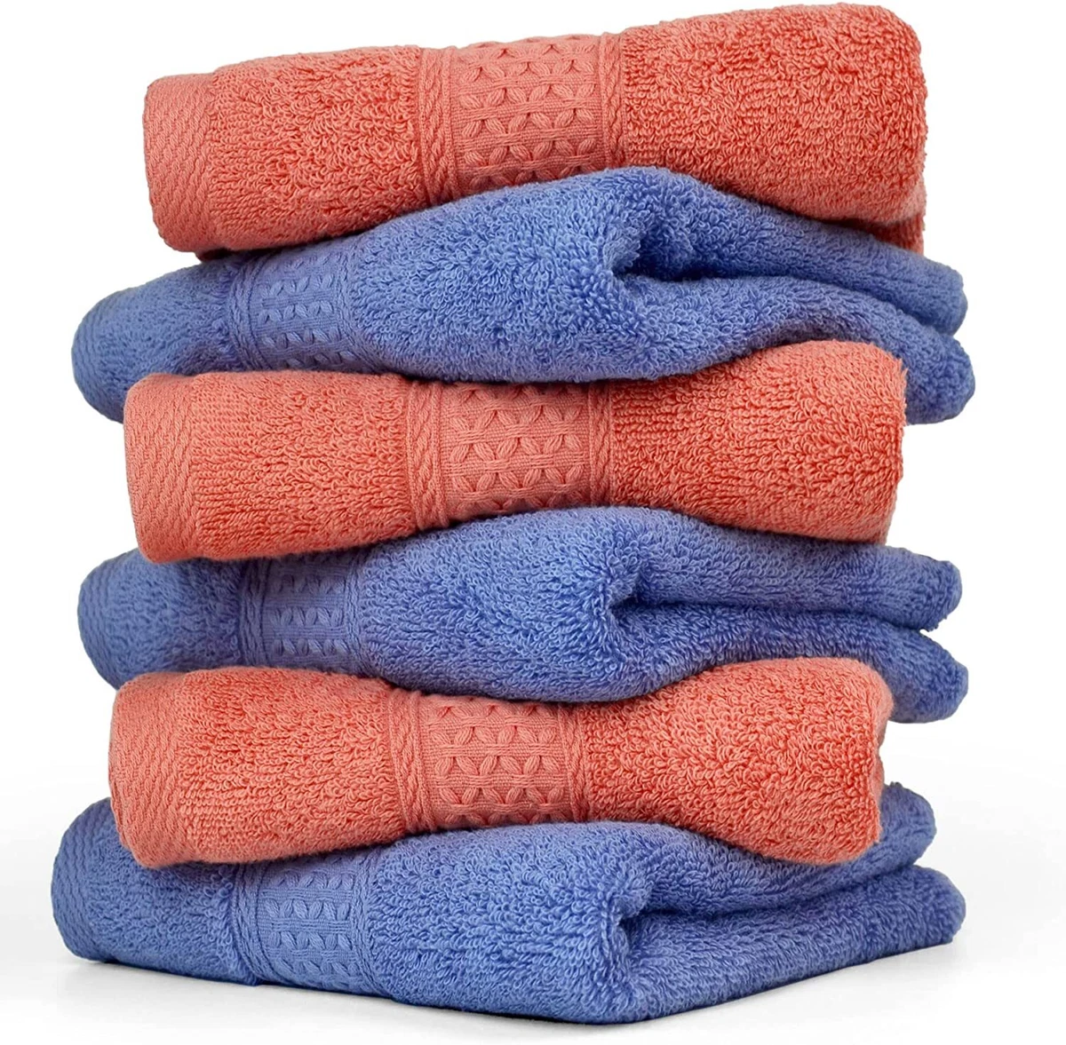 Cleanbear Cotton Hand Towel Set 6-Pack Hand Towels with Assorted Color