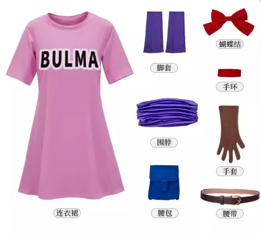 Anime Personaje Bulma Ropa Traje Completo Disfraz Halloween Juegos con disfraces Mujeres Regalo