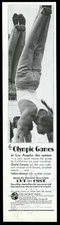 1932 handsome man male gymnast photo Los Angeles Olympics Santa Fe RR print ad
