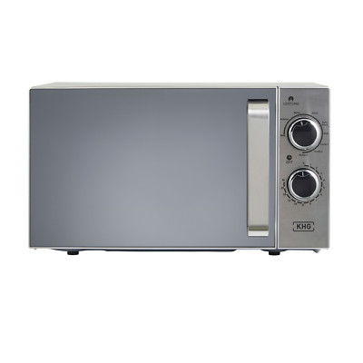 Mikrowelle 20L mit Grill Silber Edelstahl 1200W Microwave Auftauen Grill KHG NEU