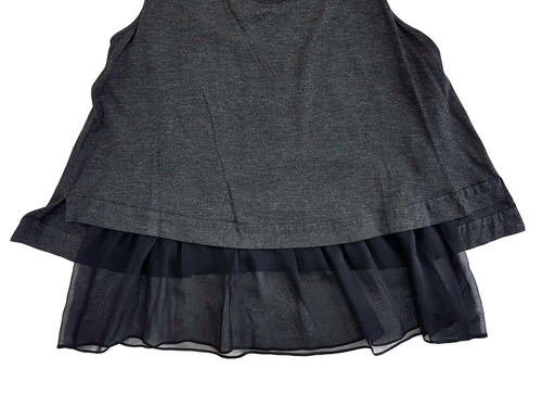 Thakoon Dark Grey Tank w/ Silk Double Layer Size 2 Womens Top - Foto 4 di 11