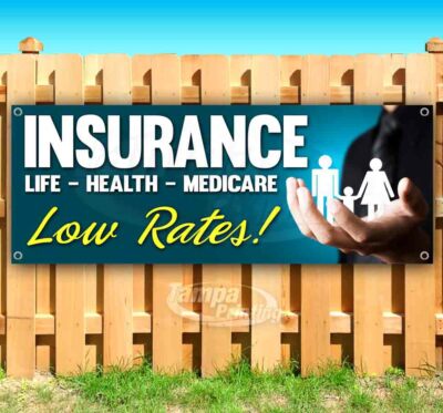 INSURANCE LIFE HOME HEALTH AUTO Advertising Vinyl Banner Flag Sign ...