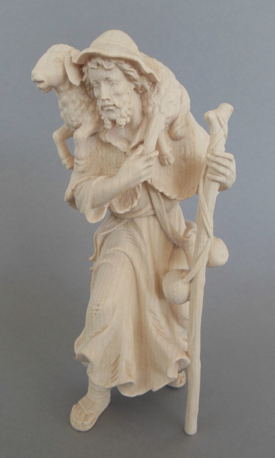 Schafhirte Hirte Schulterschaf für Krippenfiguren Größe 7 cm Holz natur AM