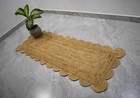 Farmhouse Jute Rug Hand Woven Scallop Rectangle Runners Area Rug Jute Carpet