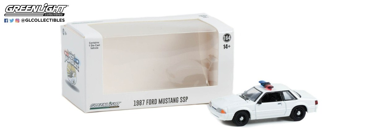 1:64 GreenLight 1987 Ford Mustang SSP Police Hot Pursuit Blank