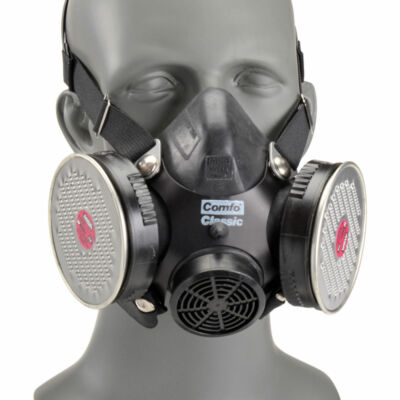 MSA Comfo P100 Particulate Filter Low Profile Metal Cartridge Twin Box Mask