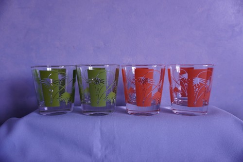Bartlett Collins Tropic set of 7 Old Fashioned Whiskey glasses Tiki palms - Picture 4 of 13