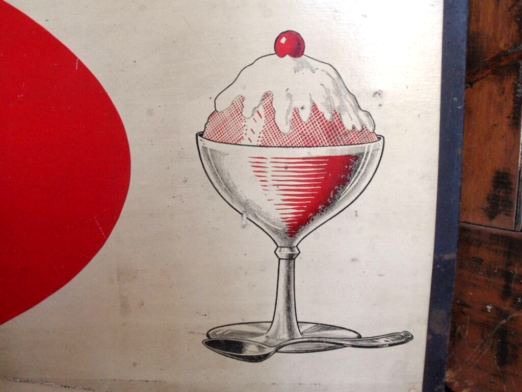 orig. 1918 **NEW HAVEN DAIRY ICECREAM SIGN** 60 x 21 IceCream Sundae