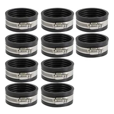 Supply Giant 39334x10 Flexible Pvc Pipe Cap with Stainless Steel Clamps, 1-1/...