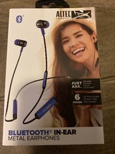 Altec Lansing Wireless Bluetooth In-Ear Metal Earbuds Voice Assistant - Blue