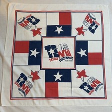Vintage Texas Bandana Scarf Lone Star State Sesqui Centennial 1836-1986