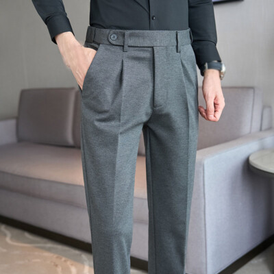 Formal Men's Naples Dress Pants Business Trousers Work Slim Casual Pants Fashion