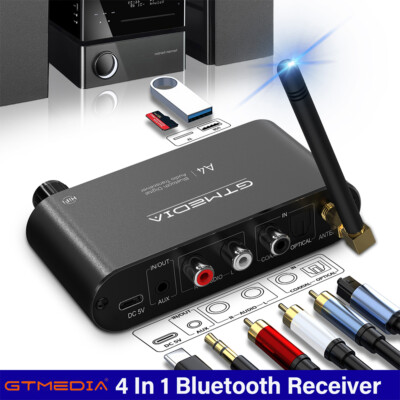 GTMedia Wireless 4-in-1 Bluetooth Transmitter Receiver AUX Optical Audio Adapter