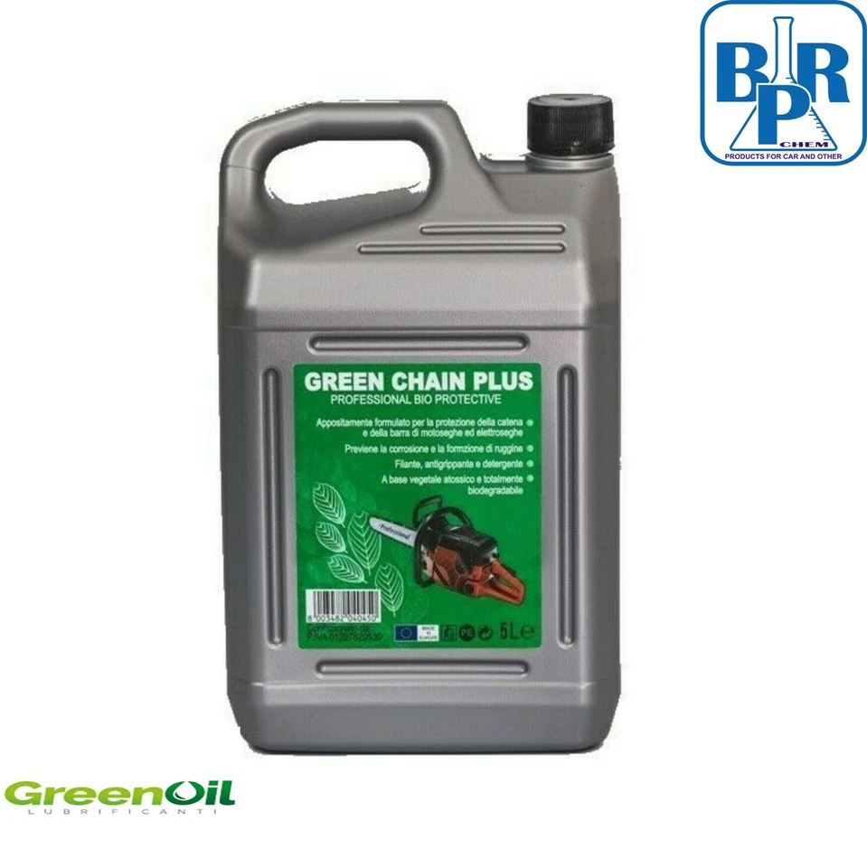 5 LITRI OLIO CATENA MOTOSEGA GREENOIL PROFESSIONALE BIO PROTETTIVO LUBRIFICANTE