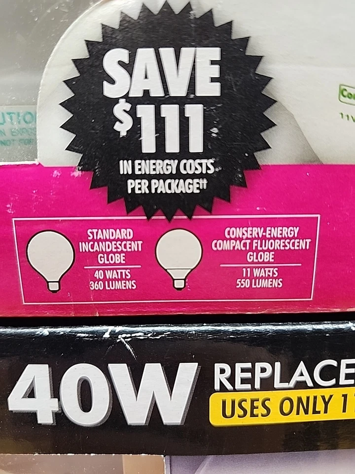 (14x) CFL Compact Fluorescent G25 Vanity Globes - 11watt  Warm White  ~40w (A2) - Image 3 of 3