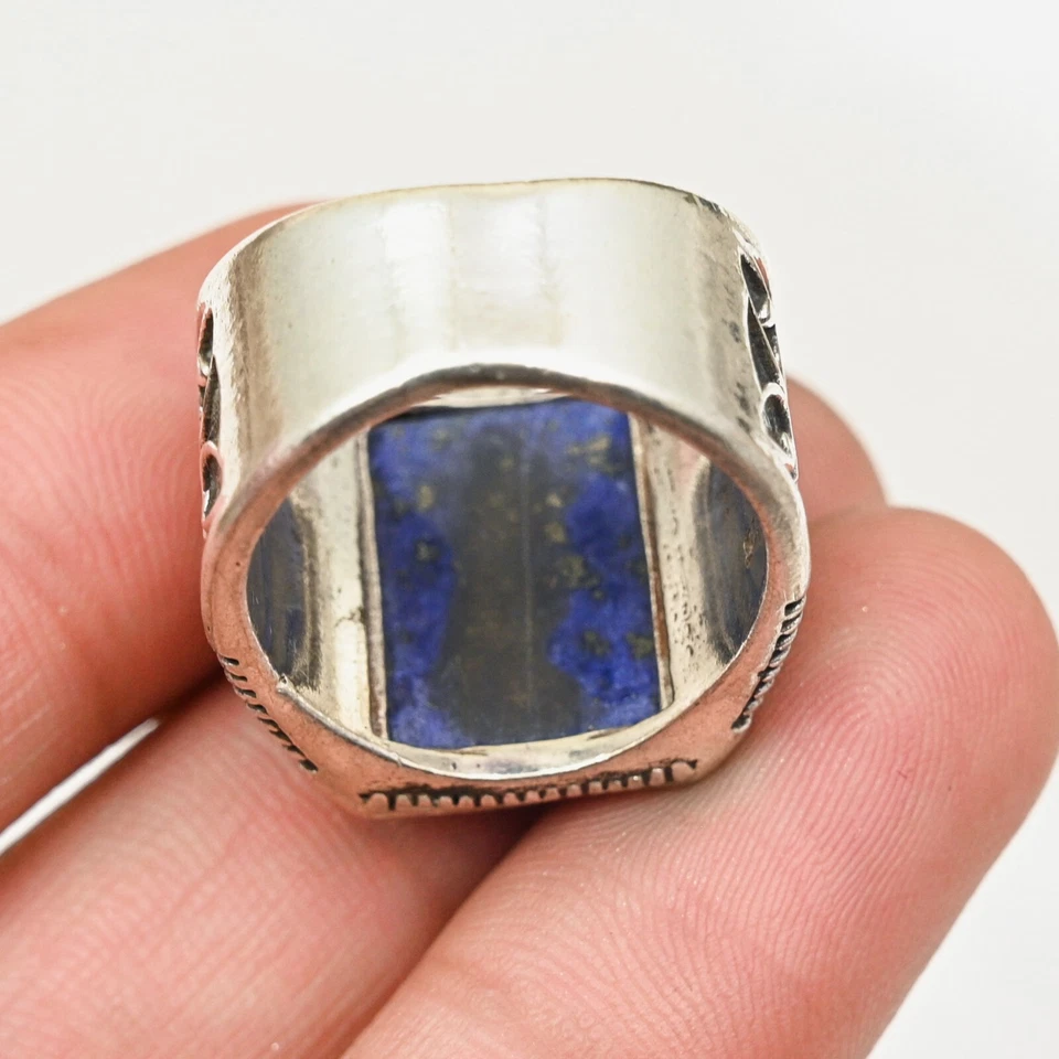 Lapis Lazuli Men's Ring Solid 925 Sterling Silver Beautiful Ring, All Size M172 - Image 3 of 4