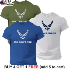 US Air Force USAF T-Shirt Logo Patriotic PT Physical Training Military BUF01