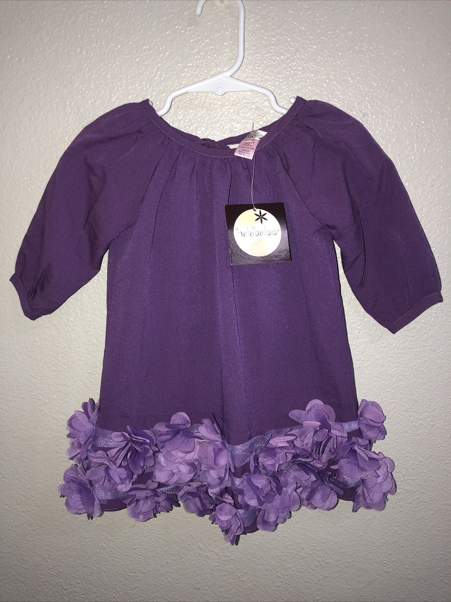 Halabaloo Baby Girl Purple Fancy Silky Dress Petals 12 Mo
