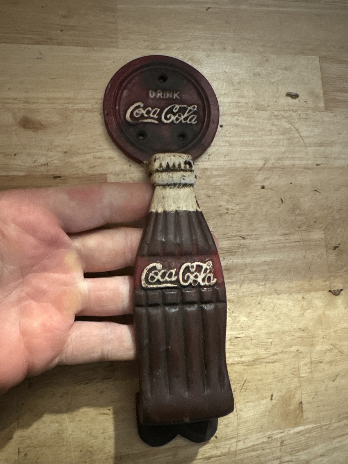 Coca Cola Door Handle 9+ Inch Patina Collector Soda Coke Solid Cast Iron Metal