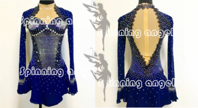 Ice Figure Skating Dress/Dance/Baton Twirling costume Custome blue lace