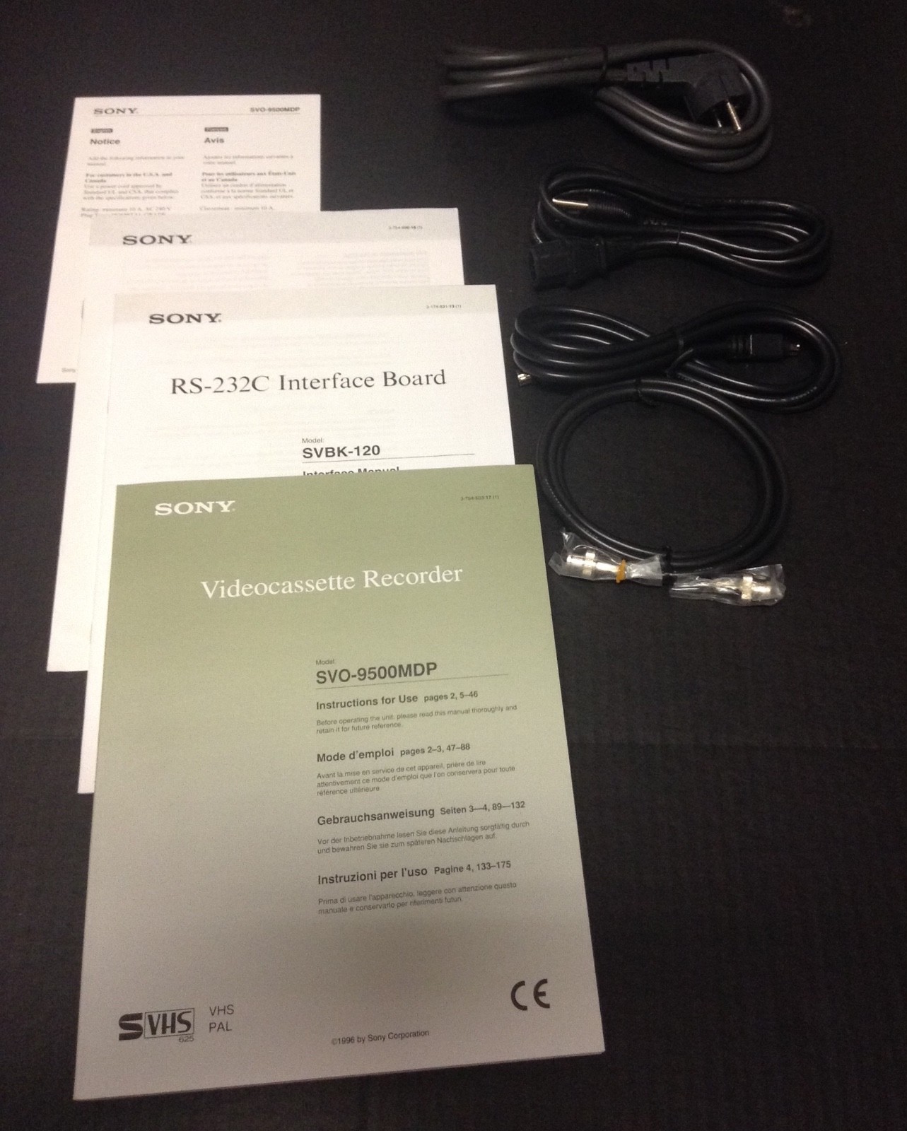 Video Cassette Recorder Svo-9500mdp Sony 12m Id20365 | eBay