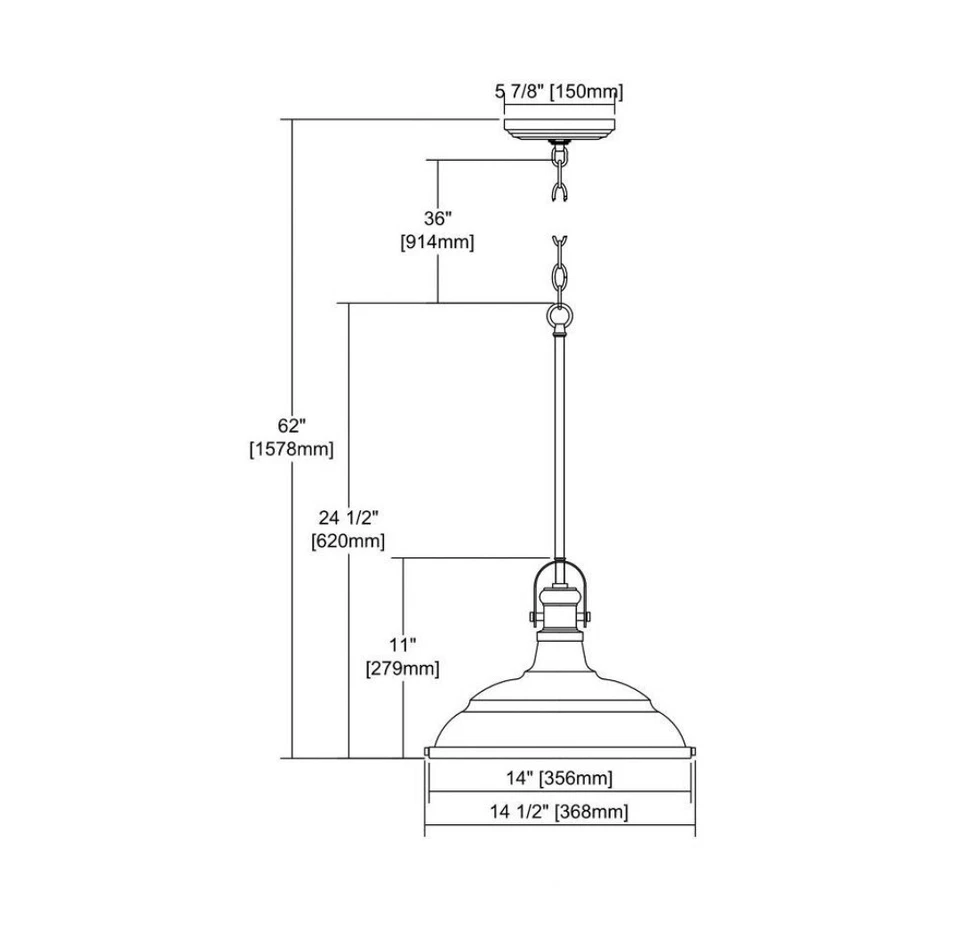 Thomas Lighting Blakesley Single Light Pendant 62" Oil Rubbed Bronze CN200141 - Image 4 of 4