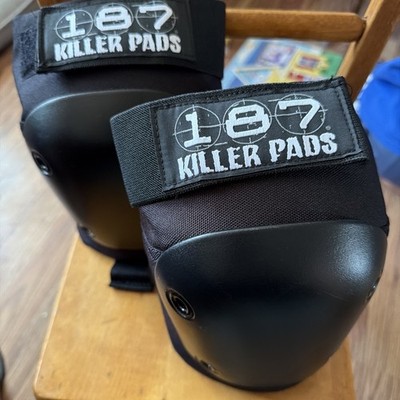187 Killer Pads Pro Derby Knee Pads - Black & Black EUC