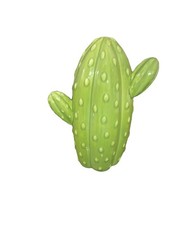 Green Ceramic Cactus Shaped Glossy Planter for Plants, Any Room