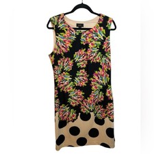 Ile New York Floral Polka Dot Shift Dress Women's Size 10