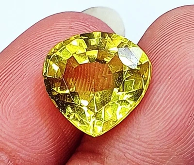 8–10 Ct Natürlicher Gelber Saphir Birnenform Lose Edelstein Zertifiziert R17 - Bild 1 von 4