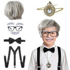 Old Man Costume for Kids 100 Day of School Costume for Boys   Grandpa Cosplay...