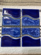 1 Sheet Ceramic Glass Tile Cobalt Blues Glossy Finish New