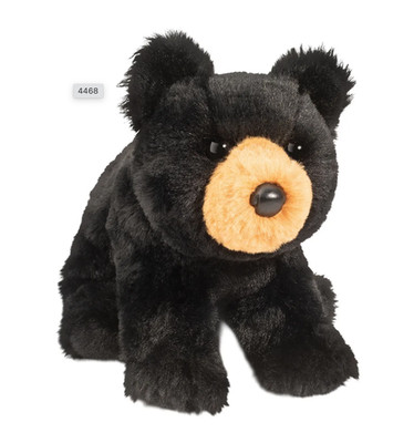 Douglas Mini Cubbie Soft Black Bear Plush Stuffed Animal, 6'' sitting