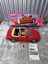 1994 Vintage Mattel Barbie Doll Red Ford Mustang Car Expandable Convertible Box