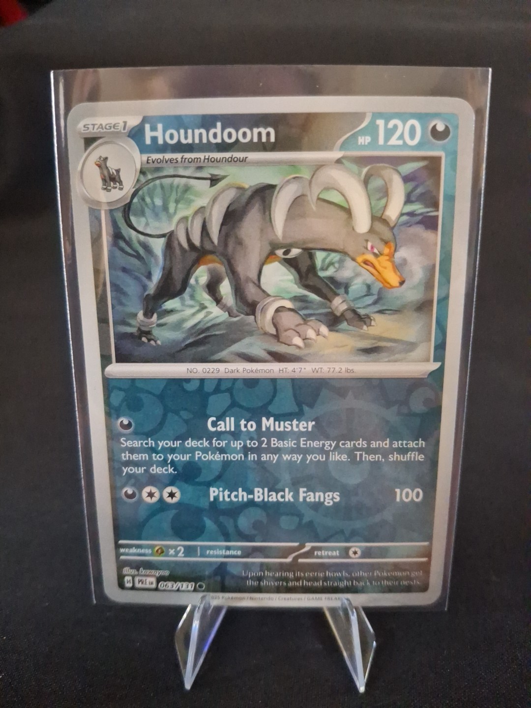 Pokemon Houndoom 63/131 Reverse Holo Prismatic Evolutions Near Mint NM