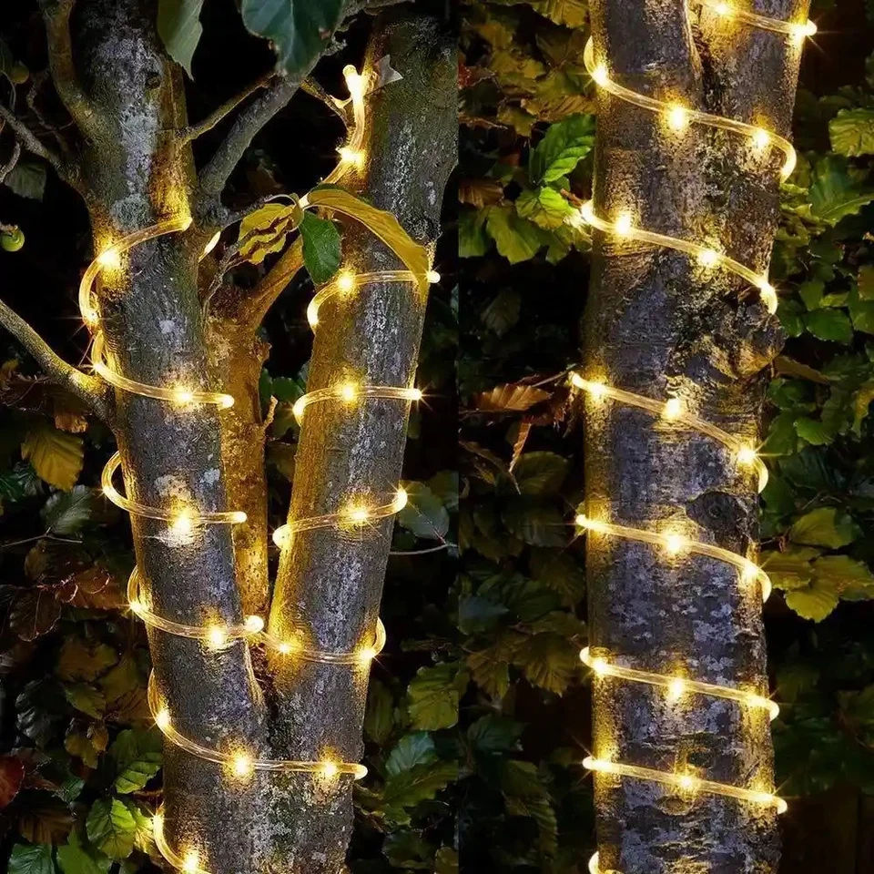 LED Solar Rope Tube String Fairy Lights Strip Waterproof Outdoor Garden Decor AU - Image 2 of 4
