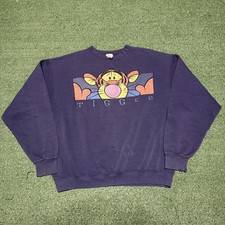 Vtg Winnie The Pooh Tigger Crewneck Sweatshirt Mens Size L Disney Store