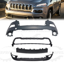 For 2014-2017 2018 Jeep Cherokee Front Bumper Cover Lower Bumper Set 4pcs