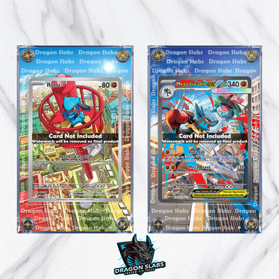 x2 Pokemon Mega Lucario EX 179 Riolu 010 Mega Evolution Extended Art Custom Case