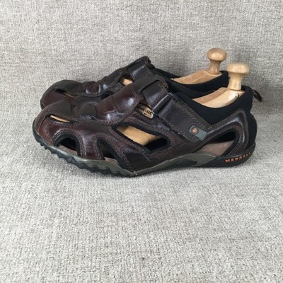 Merrell Tailgate Shoes Mens Size 8 Brown Leather Sandals Air Cushion Comfort