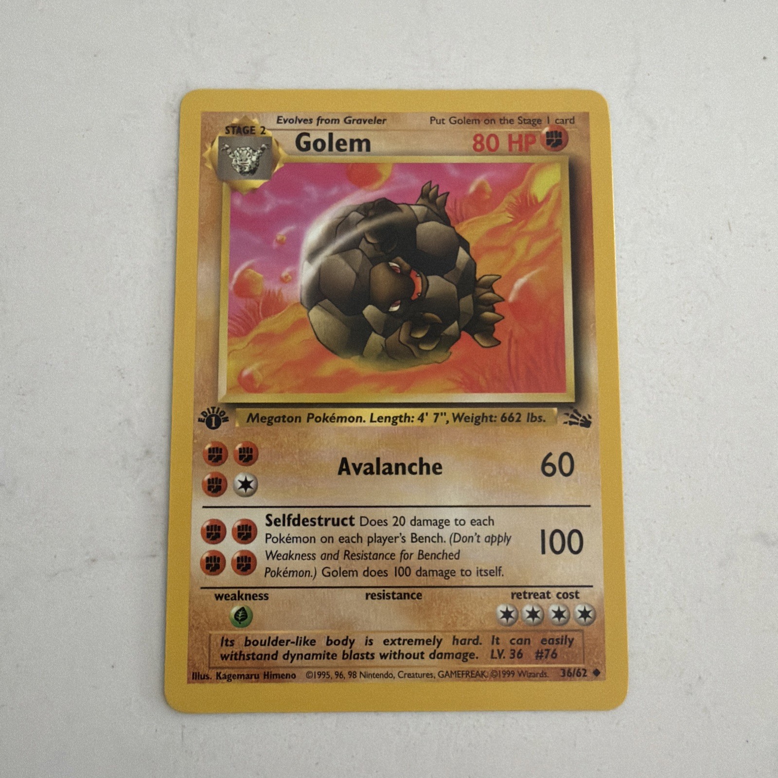 Pokémon TCG Golem Fossil 1st Edition 36/62 - Near Mint Copies!