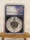 1958 NGC PF68 90% Silver Proof Washington Quarter 25c Trader Bea (Purple Core)