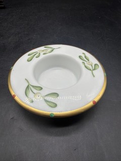 Augarten Vienna Candle Holder / Candlestick Mistletoe Hand Painted J.5